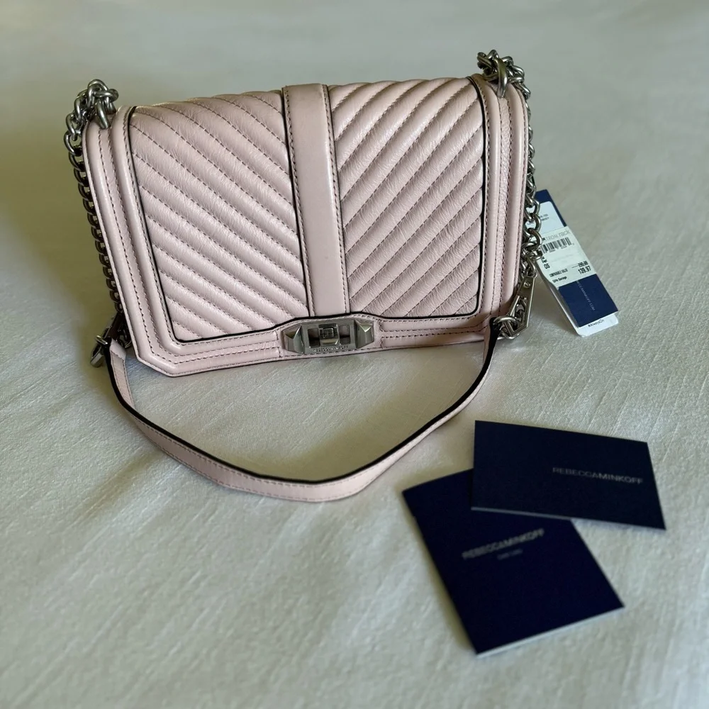Rebecca Minkoff Chevron Love Crossbody Bag Vintage Pink